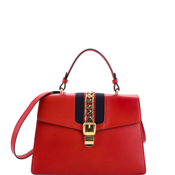 Gucci Sylvie Top Handle Bag Leather Medium