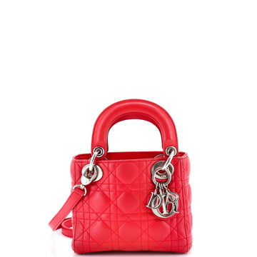 Christian Dior Lady Dior Chain Bag Cannage Quilt Lambskin Mini