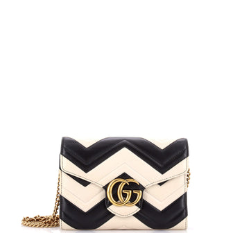 Gucci GG Marmont Chain Wallet Matelasse Leather Mini