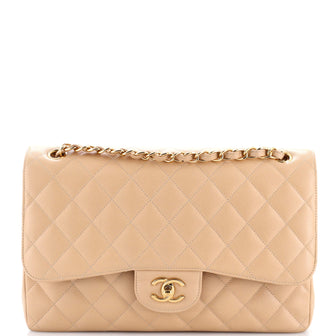 Chanel Classic Double Flap Bag Quilted Caviar Jumbo