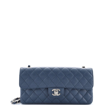 Chanel Classic Single Flap Bag Quilted Caviar East West