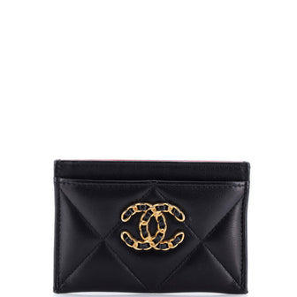Chanel 19 Card Holder Quilted Leather