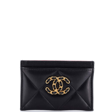 Chanel 19 Card Holder Quilted Leather