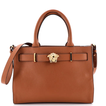 Versace Palazzo Medusa Belted Convertible Tote Leather Large