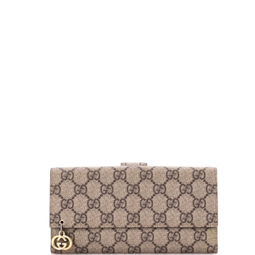 Gucci GG Charm Continental Wallet GG Coated Canvas