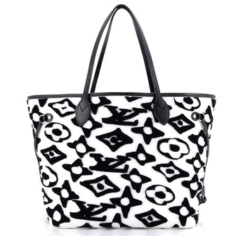 Louis Vuitton Neverfull NM Tote Limited Edition Urs Fischer Tufted Monogram Canvas MM
