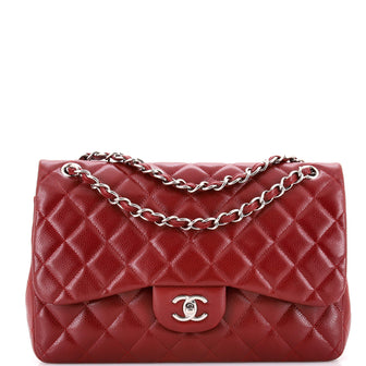 Chanel Classic Double Flap Bag Quilted Caviar Jumbo