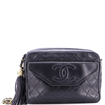 Chanel Vintage Diamond CC Flap Pocket Camera Bag Quilted Lambskin Small