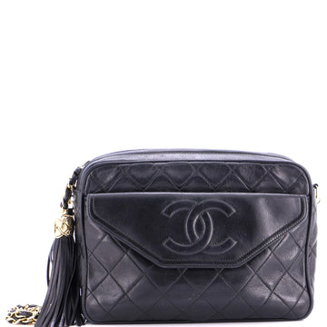 Chanel Vintage Diamond CC Flap Pocket Camera Bag Quilted Lambskin Small