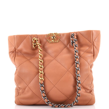 Chanel 19 Shopping Bag Quilted Leather Medium