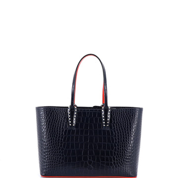 Christian Louboutin Cabata East West Tote Crocodile Embossed Leather Small