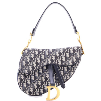Christian Dior Saddle Handbag Oblique Canvas Medium