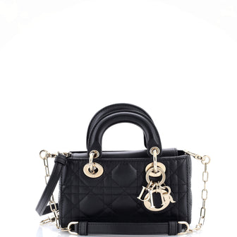 Christian Dior Lady D-Joy Bag Cannage Quilt Lambskin Micro