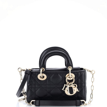 Christian Dior Lady D-Joy Bag Cannage Quilt Lambskin Micro