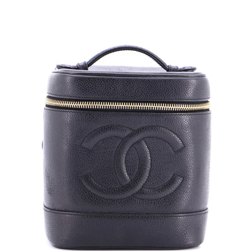 Chanel Vintage Timeless Cosmetic Case Caviar Tall