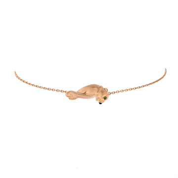 Cartier Panthere de Cartier Single Chain Bracelet 18K Rose Gold with Tsavorite and Onyx Mini