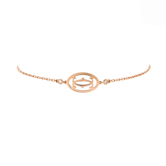 Cartier Double C Logo Bracelet 18K Rose Gold with Diamonds