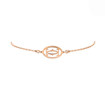 Cartier Double C Logo Bracelet 18K Rose Gold with Diamonds