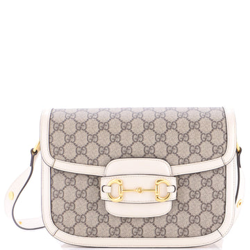 Gucci Horsebit 1955 Shoulder Bag GG Coated Canvas with Leather Small