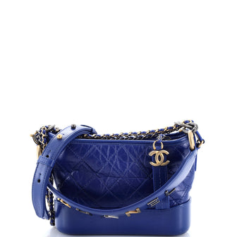 Chanel Gabrielle Hobo with Logo Handle Quilted Aged Calfskin Small