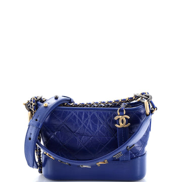 Chanel Gabrielle Hobo with Logo Handle Quilted Aged Calfskin Small