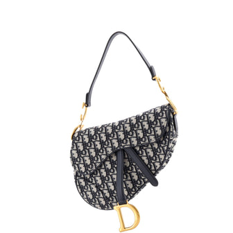 Christian Dior Saddle Handbag Oblique Canvas Medium