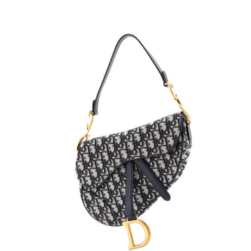 Christian Dior Saddle Handbag Oblique Canvas Medium