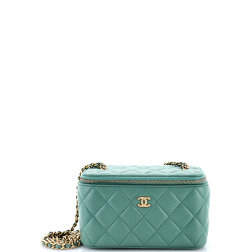 Chanel Pearl Crush Vanity Case with Chain Quilted Lambskin Small