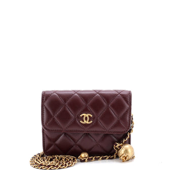 Chanel Pearl Crush Flap Clutch with Chain Quilted Lambskin Mini