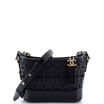 Chanel Gabrielle Hobo with Logo Handle Laser Cut Calfskin and Wool Felt Small