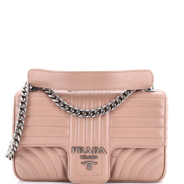 Prada Chain Flap Shoulder Bag Diagramme Quilted Leather Medium