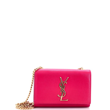 Saint Laurent Classic Monogram Crossbody Bag Grainy Leather Small