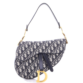 Christian Dior Saddle Handbag Oblique Canvas Medium