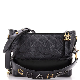 Chanel Gabrielle Hobo with Logo Handle Quilted Aged Calfskin Medium