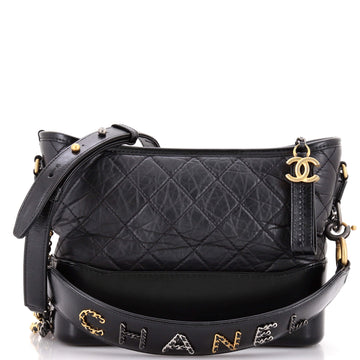 Chanel Gabrielle Hobo with Logo Handle Quilted Aged Calfskin Medium