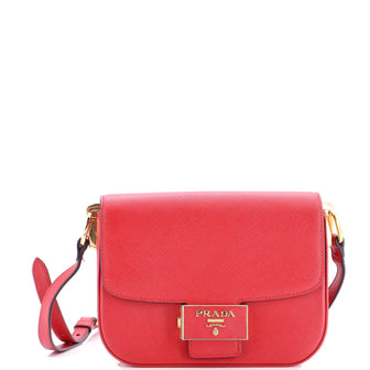 Prada Embleme Flap Bag Saffiano Leather Small