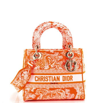 Christian Dior Toile de Jouy Lady D-Lite Bag Embroidered Canvas