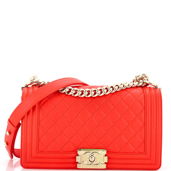 Chanel Boy Flap Bag Quilted Lambskin Old Medium