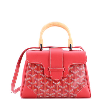 Goyard Saigon Top Handle Bag Coated Canvas with Leather Mini
