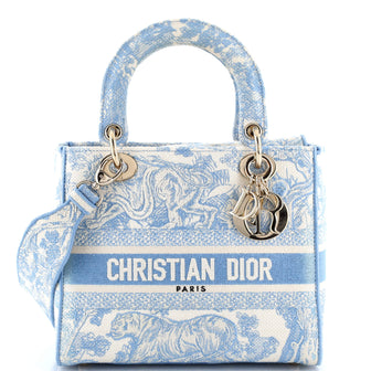 Christian Dior Toile de Jouy Lady D-Lite Bag Embroidered Canvas