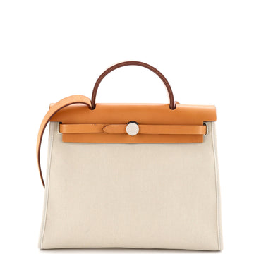 Hermes Herbag Zip Leather and Toile 31