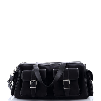 Saint Laurent Multipocket Duffle Bag Canvas with Leather Large