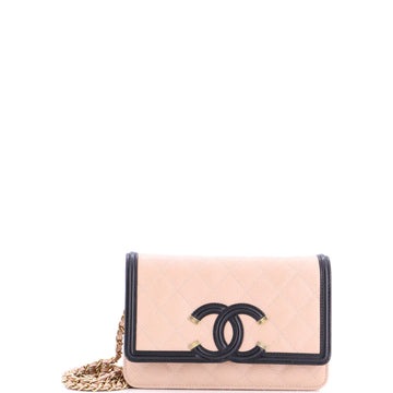Chanel Filigree Wallet on Chain Quilted Caviar