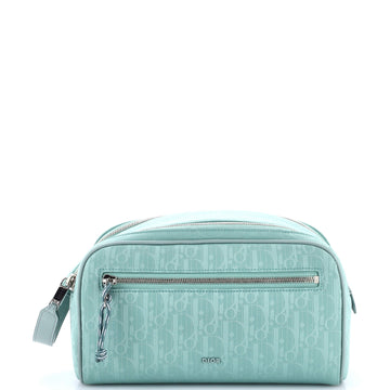 Christian Dior Double Zip Toiletry Pouch Oblique Recycled Nylon
