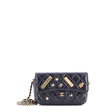 Chanel Lucky Charms Classic Flap Phone Holder with Chain Quilted Lambskin