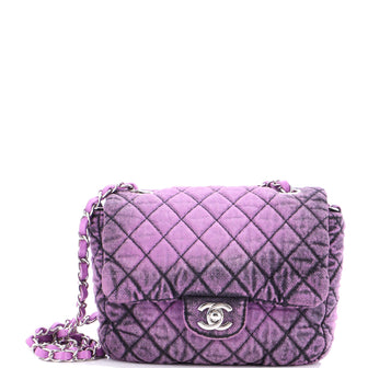 Chanel Denimpression Flap Bag Quilted Distressed Denim Small
