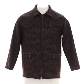 Fendi Men's Vintage Reversible Zip Up Jacket Zucca Cotton