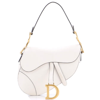 Christian Dior Saddle Handbag Leather Medium
