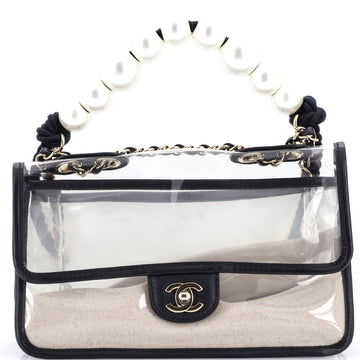 Chanel Sand By The Sea Pearl Flap Bag PVC with Lambskin Medium
