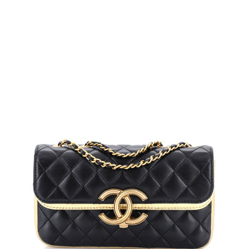 Chanel CC Chic Double Flap Bag Quilted Lambskin Small